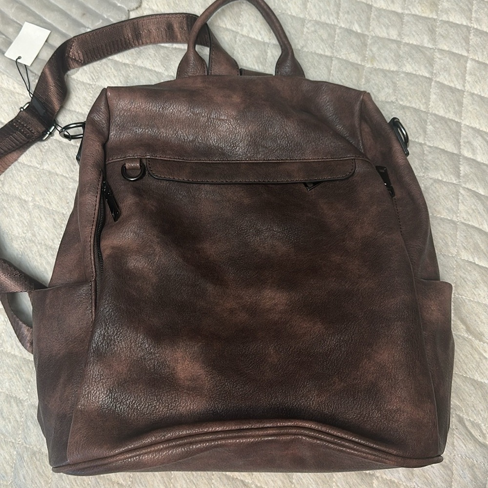 Brown PU Leather backpack